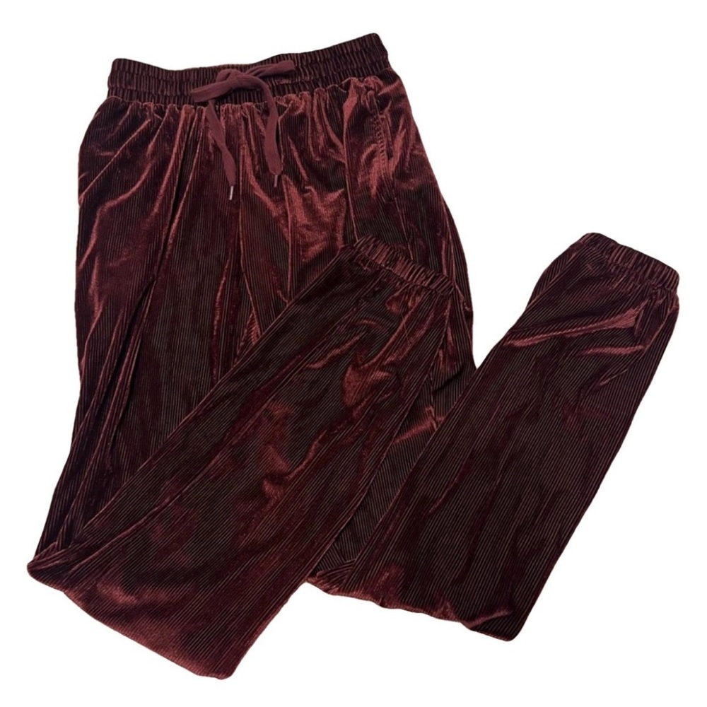 Velour Maroon Joggers